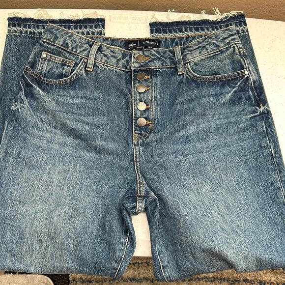 Boden Straight Leg Exposed Button Jeans - Picture 1 of 6